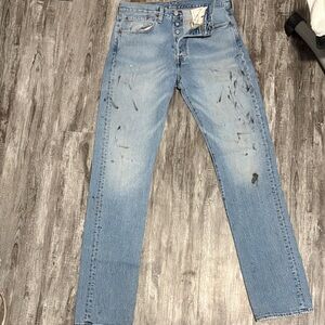 Levi's 501 Light Blue Distressed Jeans
